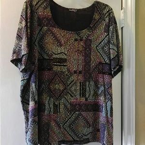 3 piece set -top, earrings and necklace Size 2x